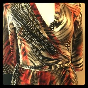 BNWT boutique animal print wrap dress